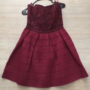 Francesca's burgundy dress